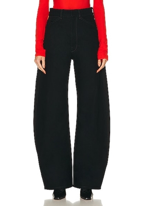 Lemaire High Waisted Curved Pant in Black - Black. Size 38 (also in 34).