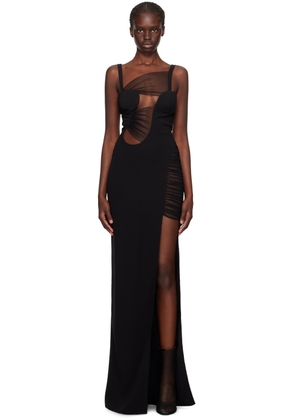 Nensi Dojaka Black Asymmetrical Maxi Dress