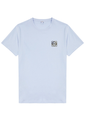 Loewe Anagram-embroidered Cotton T-shirt - Light Blue