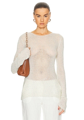 Gabriela Hearst Ramsay Top in Ivory - Cream. Size M (also in ).