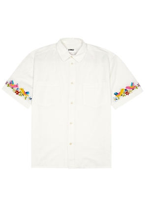 Ymc Mitchum Embroidered Cotton-blend Shirt - Ecru - XL