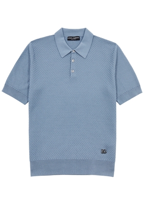 Dolce & Gabbana Knitted Polo Shirt - Light Blue - 46 (IT46 / S)