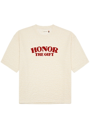 Honor The Gift Logo-embroidered Knitted T-shirt - Cream