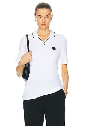 Moncler Tennis Shirt in White - White. Size L (also in S, XS).
