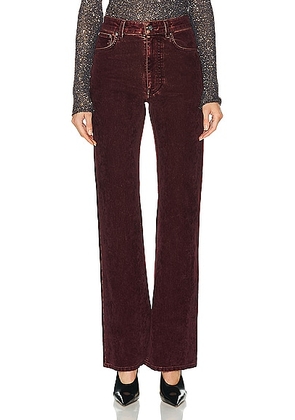 RABANNE Velvet Pants in Bordeaux - Burgundy. Size 34 (also in 38, 40, 42).