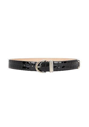 KHAITE Bambi Embossed Belt in Black & Antique Silver - Black. Size 70 (also in 75, 80, 85, 90).