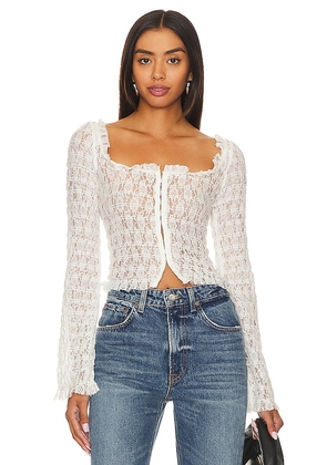 Free People Madison Top in White. Size M.