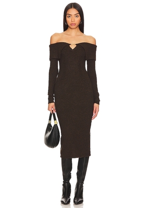 ASTR the Label Lillian Sweater Dress in Chocolate. Size L, S.