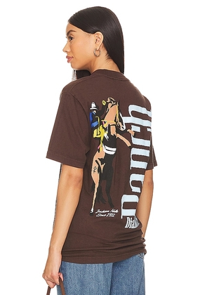 Diamond Cross Ranch Spooked Tee in Chocolate. Size L, XL, XS.