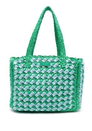 Kate Spade Striped Crochet Raffia tote bag - Green