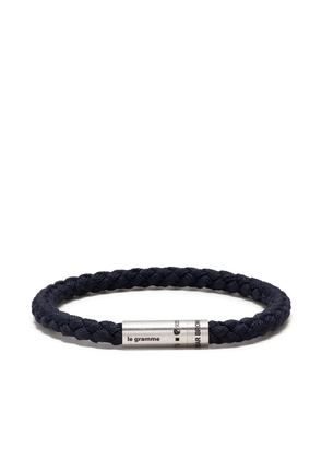 Le Gramme x Orlebar Brown engraved-logo bracelet - Blue