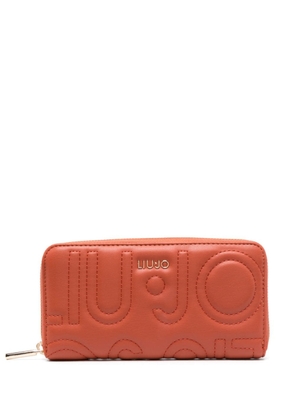 LIU JO embossed-logo zip-fastening wallet - Orange