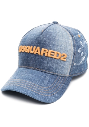 Dsquared2 logo-appliqué denim cap - Blue