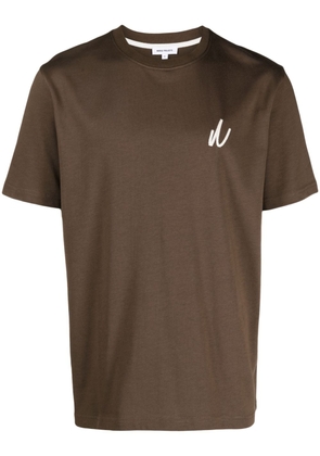 Norse Projects Johannes logo-embroidered organic cotton T-shirt - Brown