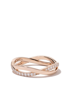 De Beers Jewellers 18kt rose gold Infinity half pave diamond band - Pink