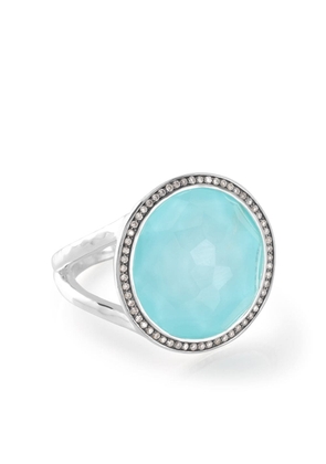 IPPOLITA medium Lollipop diamonds, turquoise and clear quartz ring - Silver