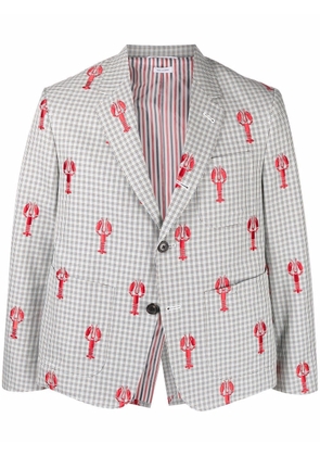 Thom Browne lobster-embroidered sport coat - Grey