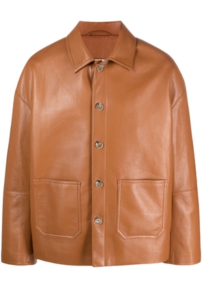 Nanushka Seger regenerated-leather shirt jacket - Brown