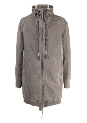 Boris Bidjan Saberi zipped hooded jacket - Grey