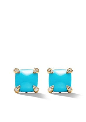 David Yurman 18kt yellow gold Châtelaine turquoise and diamond stud earrings