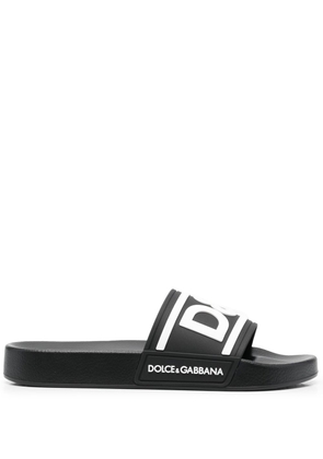 Dolce & Gabbana logo-print rubber slides - Black