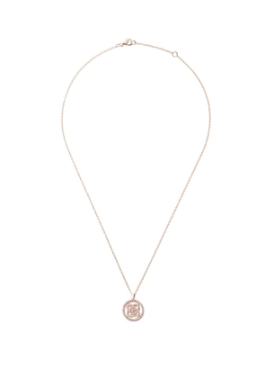 De Beers Jewellers 18kt rose gold Enchanted Lotus Openwork Medal diamond necklace - Pink