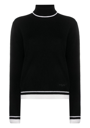 MSGM stripe-detail high-neck jumper - Black