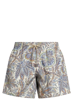 ETRO paisley foliage-print swim shorts - Blue