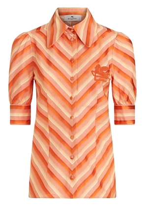ETRO cotton-silk-blend shirt - Orange