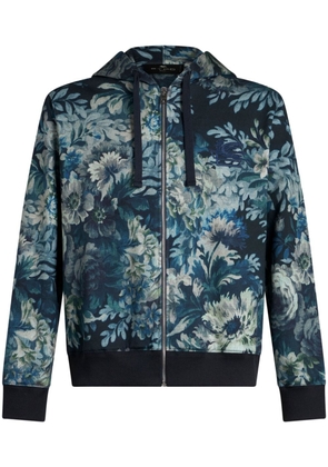ETRO floral-print jersey hoodie - Blue