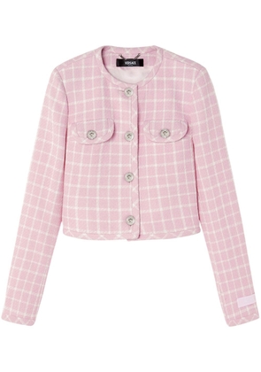 Versace Medusa Head-buttons checked cropped jacket - Pink