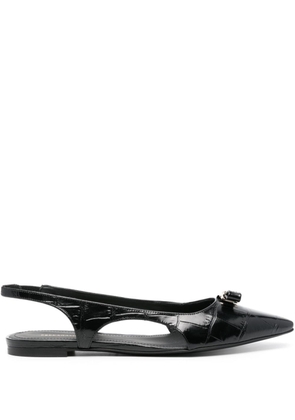 Ferragamo leather slingback ballerina shoes - Black
