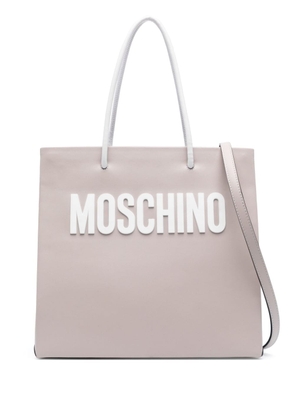 Moschino raised logo tote bag - Neutrals