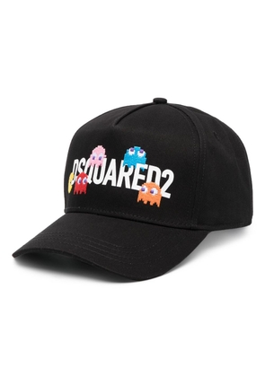 Dsquared2 Pac-Man embroidered cotton hat - Black
