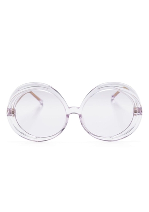 Linda Farrow oversize-frame sunglasses - White
