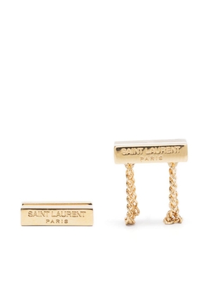 Saint Laurent engraved-logo earrings - Gold