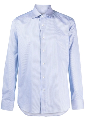 Canali striped cotton shirt - Blue