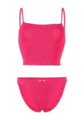 Hunza G crinkle-effect bikini set - Pink