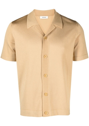 SANDRO notched-collar button-up shirt - Neutrals