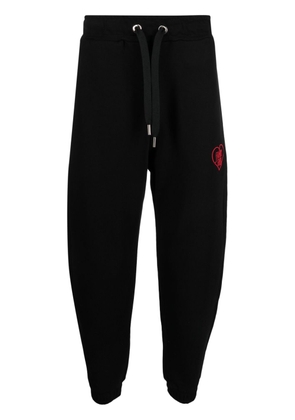 Family First Heart logo-embroidered track pants - Black