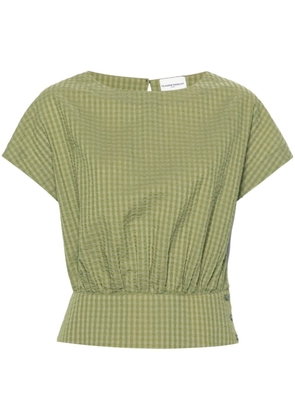 Claudie Pierlot boat-neck seersucker-texture blouse - Green
