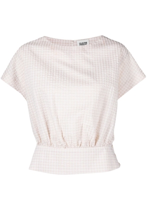 Claudie Pierlot boat-neck seersucker-texture blouse - Neutrals