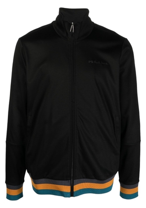 PS Paul Smith logo-embroidered zip-up jacket - Black