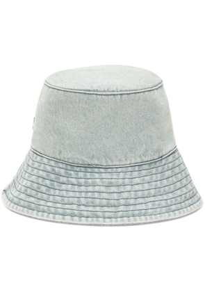 AMBUSH logo-plaque denim bucket hat - Blue