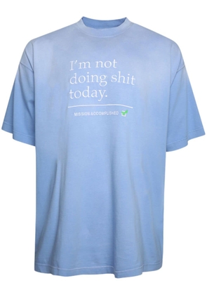 VETEMENTS slogan-print cotton T-shirt - Blue
