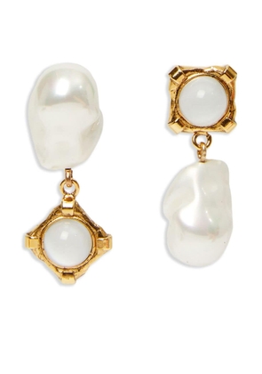 Erdem Pearl and Stone drop earrings - Gold