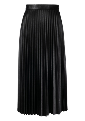 MM6 Maison Margiela faux-leather pleated midi skirt - Black