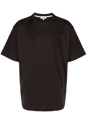 Norse Projects Simon logo-embroidered organic cotton T-shirt - Brown