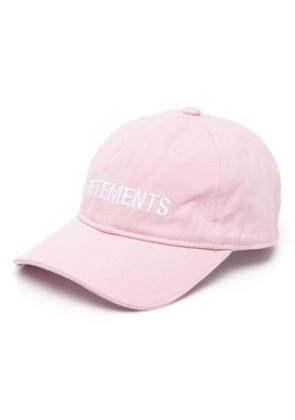 VETEMENTS logo-embroidered cotton baseball cap - Pink