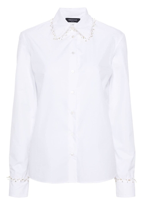 Fabiana Filippi beaded-trim poplin shirt - White